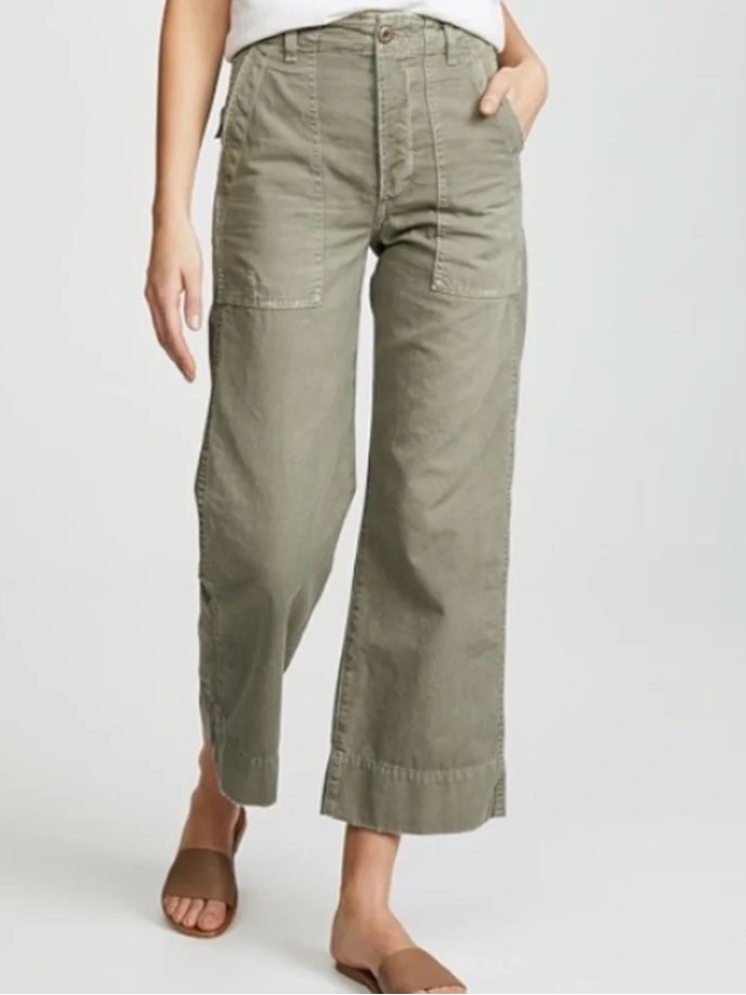 Amo Army Wide Leg Pants In Clay Grey